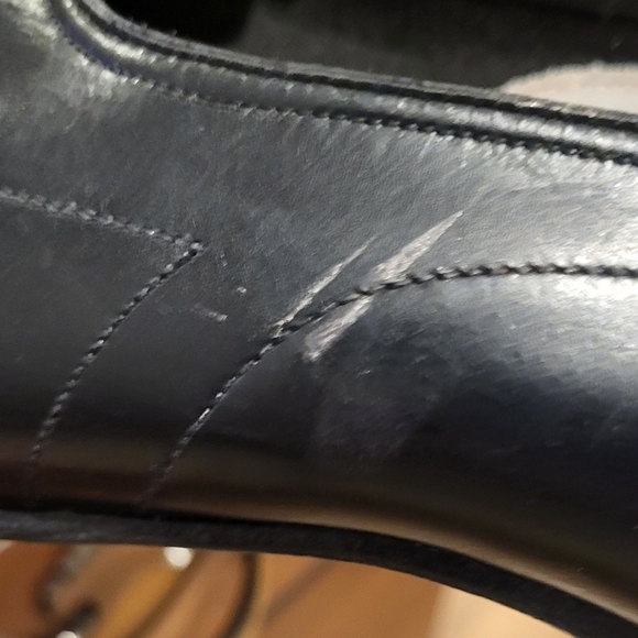 Vintage Dr. Locke Peep Toe Bow Detail Black Heel Made In USA Size 9 Narrow - Picture 8 of 11